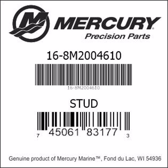 Bar codes for Mercury Marine part number 16-8M2004610