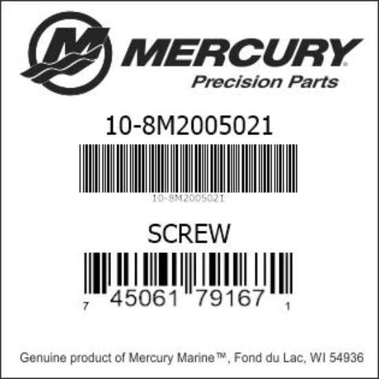 Bar codes for Mercury Marine part number 10-8M2005021