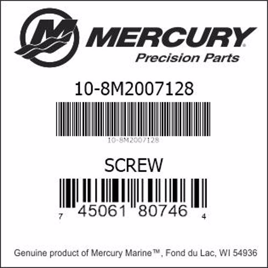 Bar codes for Mercury Marine part number 10-8M2007128