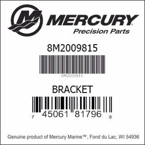 Bar codes for Mercury Marine part number 8M2009815