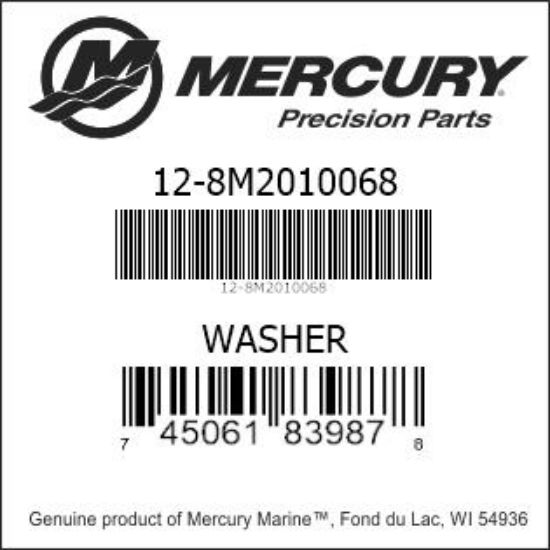 Bar codes for Mercury Marine part number 12-8M2010068