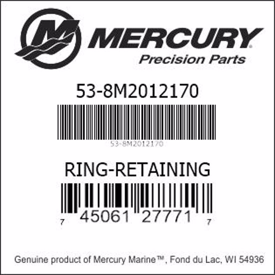 Bar codes for Mercury Marine part number 53-8M2012170