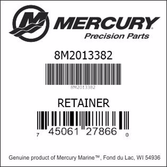 Bar codes for Mercury Marine part number 8M2013382