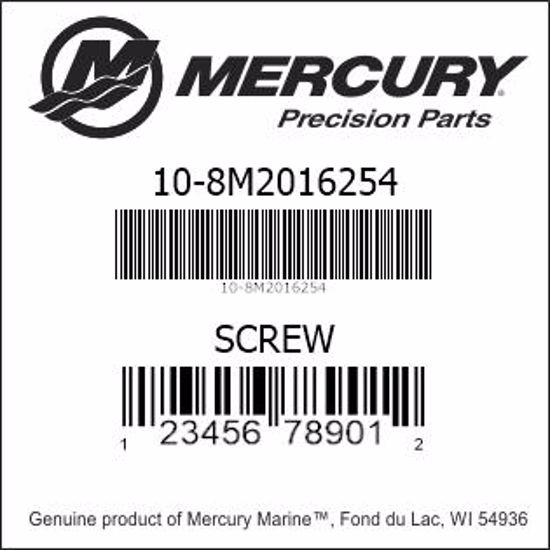 Bar codes for Mercury Marine part number 10-8M2016254