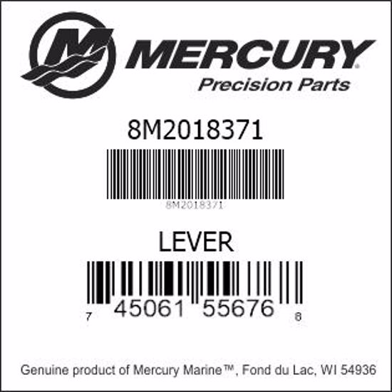 Bar codes for Mercury Marine part number 8M2018371