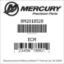 Mercury Marine part number 8M2018528 ECM Bar codes for Mercury Marine part number 8M2018528