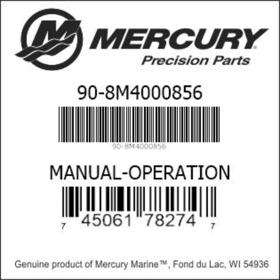 Bar codes for Mercury Marine part number 90-8M4000856