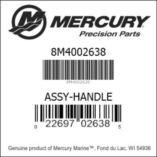 Bar codes for Mercury Marine part number 8M4002638