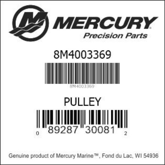 Bar codes for Mercury Marine part number 8M4003369