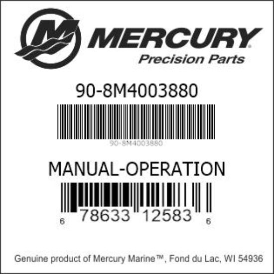 Bar codes for Mercury Marine part number 90-8M4003880