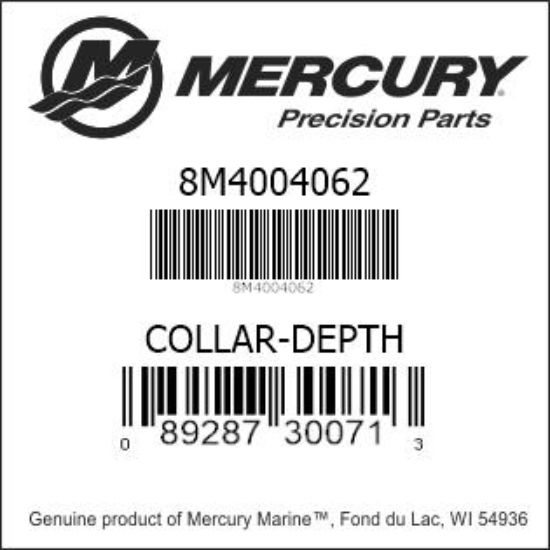 Bar codes for Mercury Marine part number 8M4004062