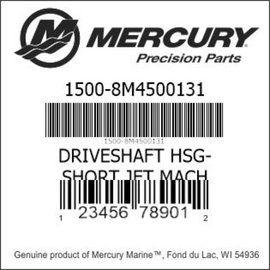 Bar codes for Mercury Marine part number 1500-8M4500131