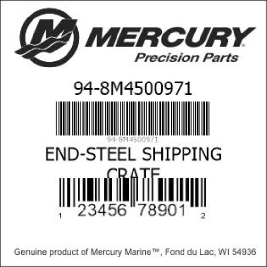 Bar codes for Mercury Marine part number 94-8M4500971
