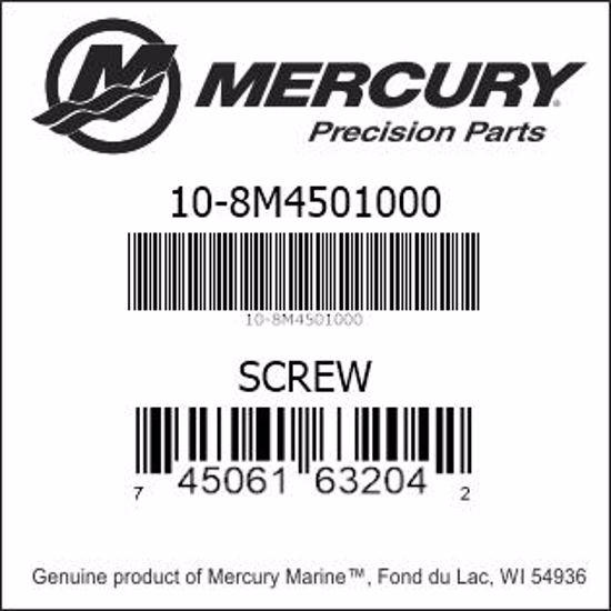 Bar codes for Mercury Marine part number 10-8M4501000