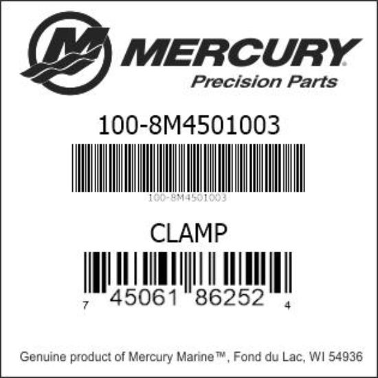 Bar codes for Mercury Marine part number 100-8M4501003
