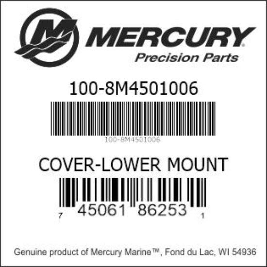 Bar codes for Mercury Marine part number 100-8M4501006