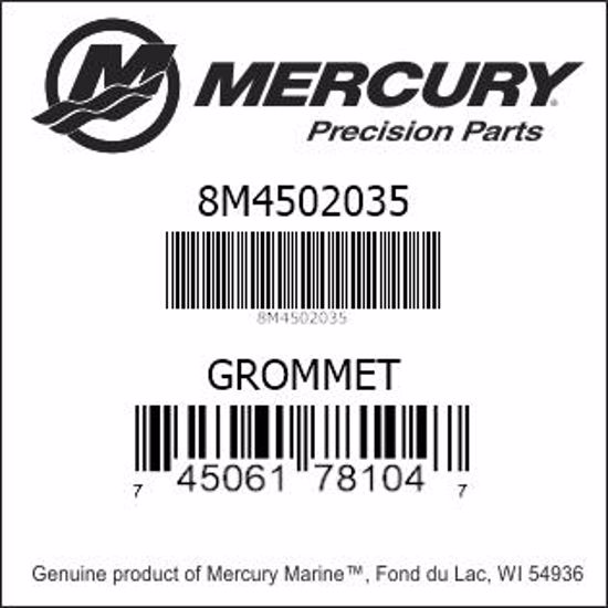 Bar codes for Mercury Marine part number 8M4502035