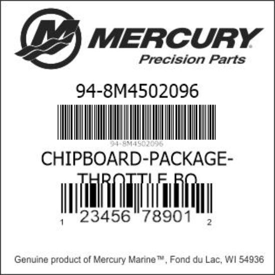 Bar codes for Mercury Marine part number 94-8M4502096