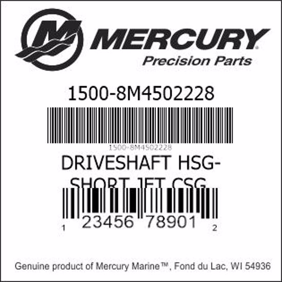 Bar codes for Mercury Marine part number 1500-8M4502228