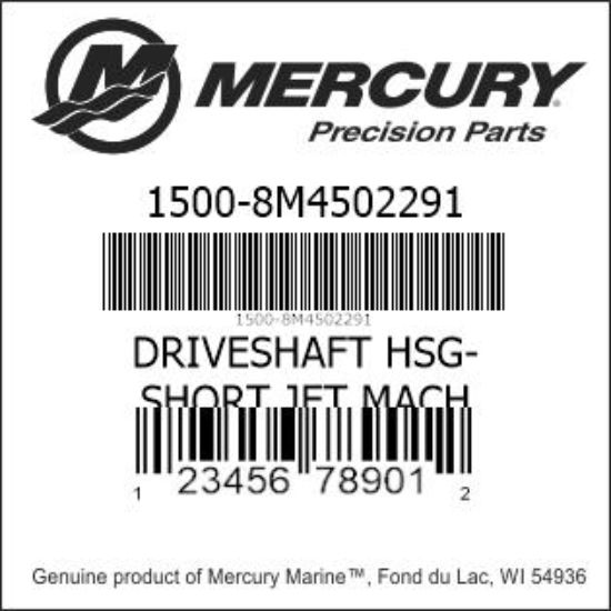 Bar codes for Mercury Marine part number 1500-8M4502291