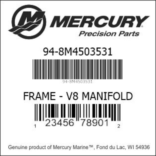 Bar codes for Mercury Marine part number 94-8M4503531