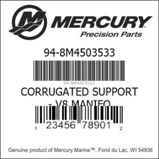 Bar codes for Mercury Marine part number 94-8M4503533