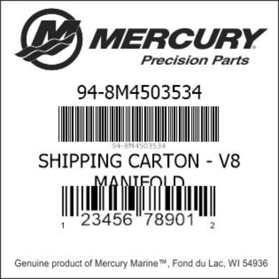 Bar codes for Mercury Marine part number 94-8M4503534