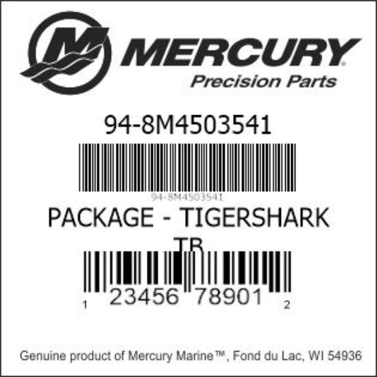 Bar codes for Mercury Marine part number 94-8M4503541