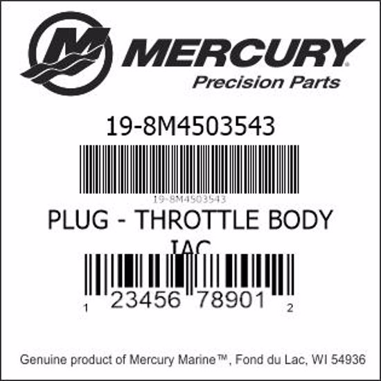 Bar codes for Mercury Marine part number 19-8M4503543