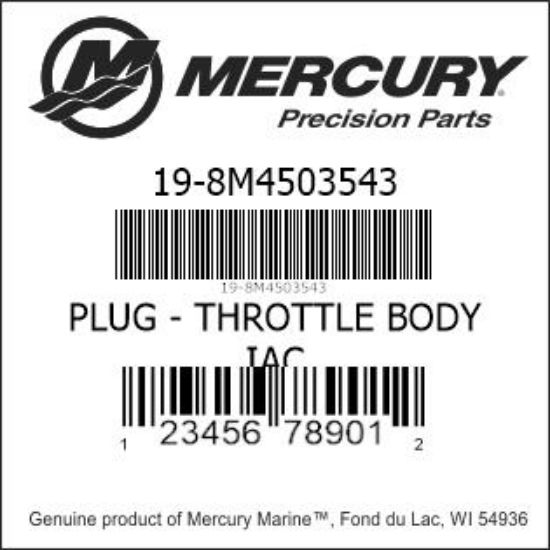 Bar codes for Mercury Marine part number 19-8M4503543