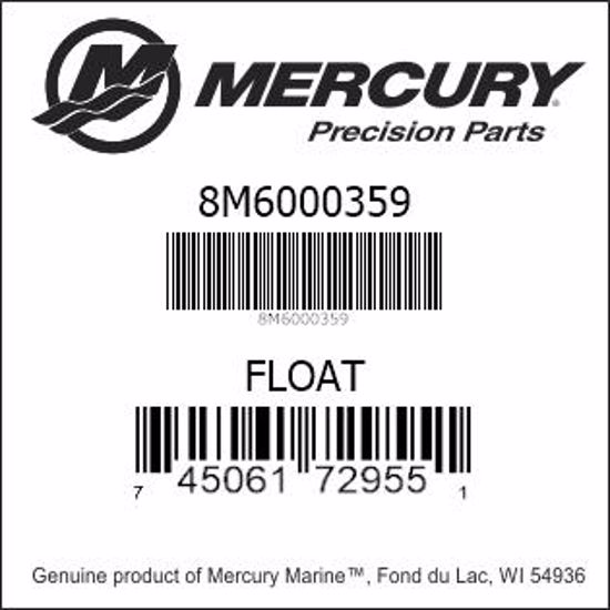 Bar codes for Mercury Marine part number 8M6000359