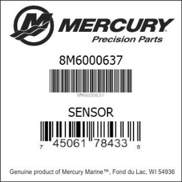 Mercury Marine part number 8M6000637 SENSOR Bar codes for Mercury Marine part number 8M6000637