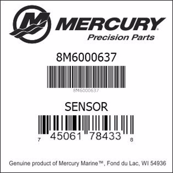 Bar codes for Mercury Marine part number 8M6000637