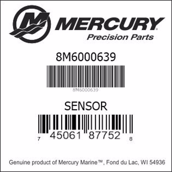 Bar codes for Mercury Marine part number 8M6000639