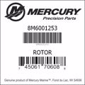 Bar codes for Mercury Marine part number 8M6001253