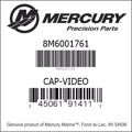 Bar codes for Mercury Marine part number 8M6001761
