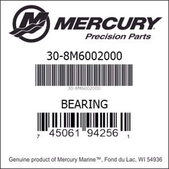 Bar codes for Mercury Marine part number 30-8M6002000