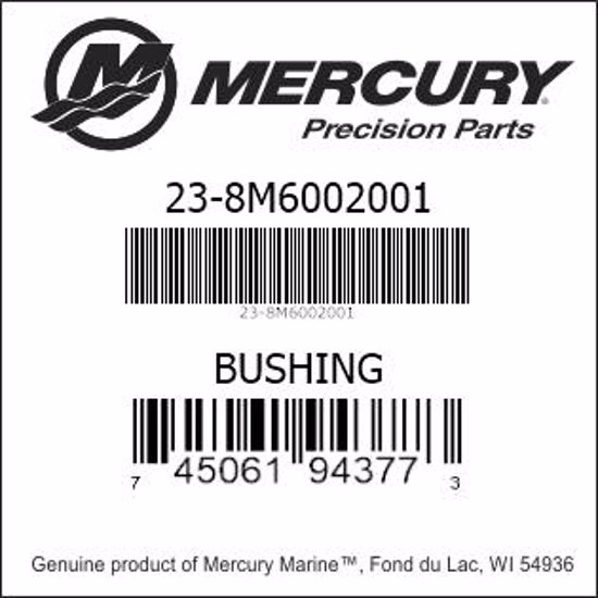 Bar codes for Mercury Marine part number 23-8M6002001