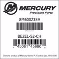 Bar codes for Mercury Marine part number 8M6002359