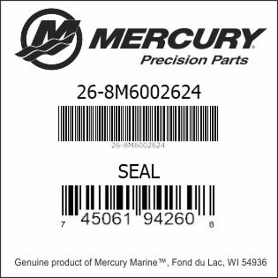 Bar codes for Mercury Marine part number 26-8M6002624
