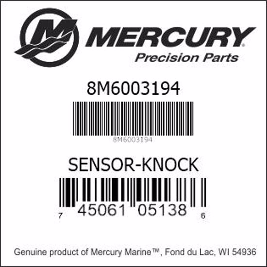 Bar codes for Mercury Marine part number 8M6003194