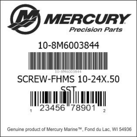 Bar codes for Mercury Marine part number 10-8M6003844
