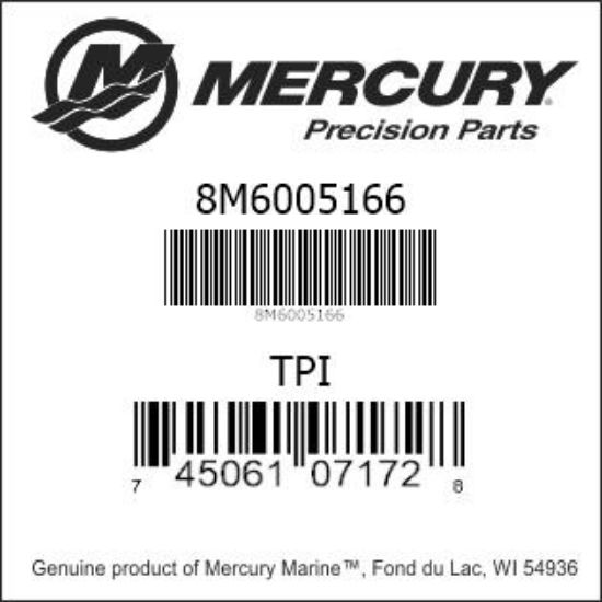 Bar codes for Mercury Marine part number 8M6005166