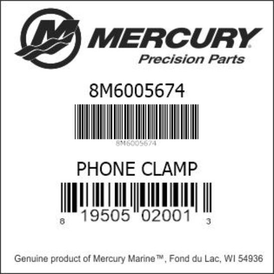 Bar codes for Mercury Marine part number 8M6005674
