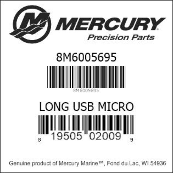 Bar codes for Mercury Marine part number 8M6005695