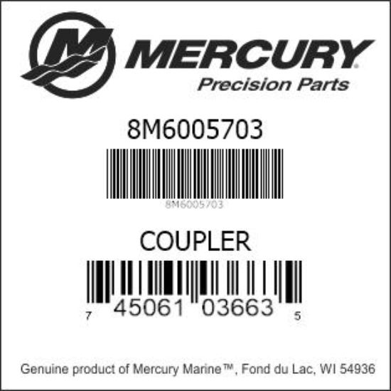 Bar codes for Mercury Marine part number 8M6005703