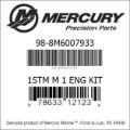 Bar codes for Mercury Marine part number 98-8M6007933