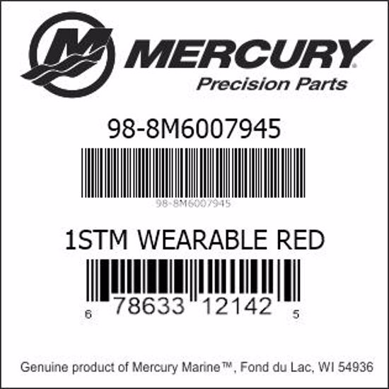 Bar codes for Mercury Marine part number 98-8M6007945