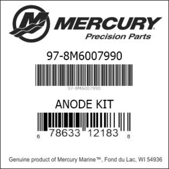 Bar codes for Mercury Marine part number 97-8M6007990
