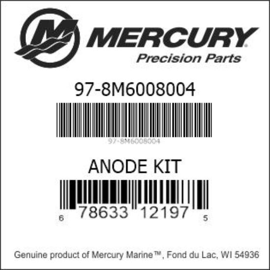 Bar codes for Mercury Marine part number 97-8M6008004